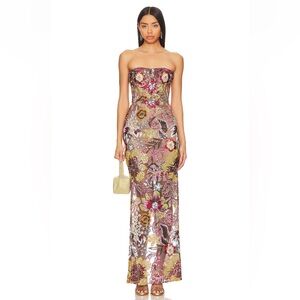 Bronx and Banco Dahlia Maxi Dress in Sequin Multi